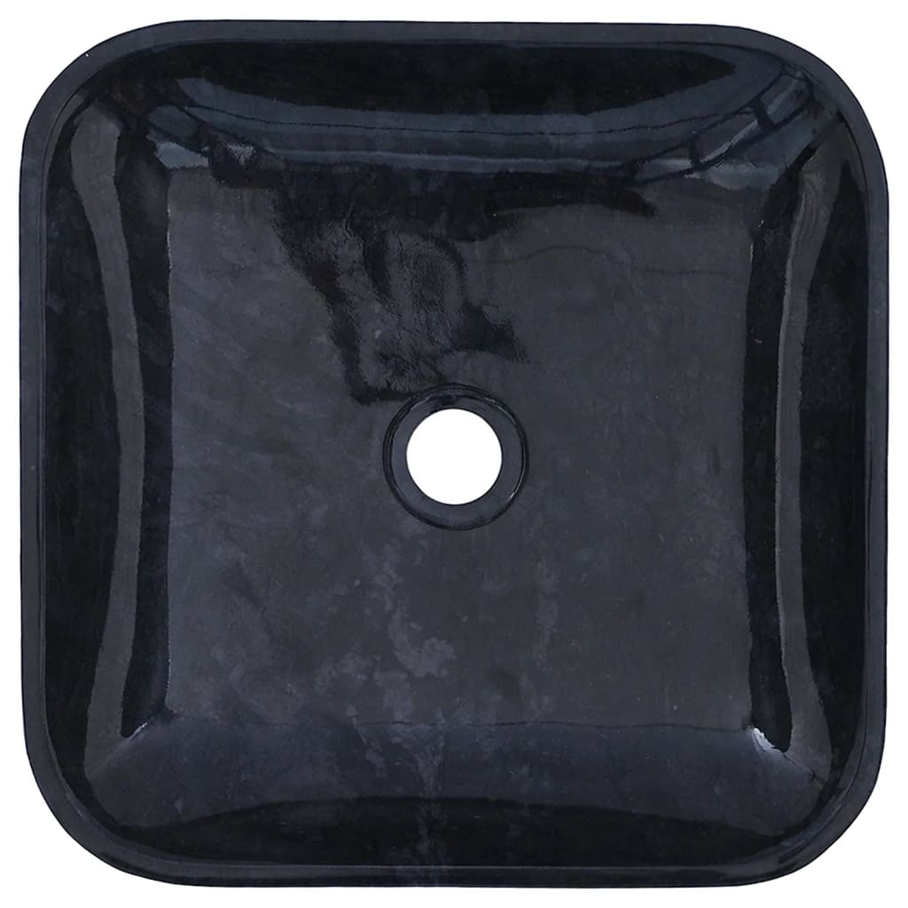 vidaXL Handfat svart 40x40x10 cm marmor