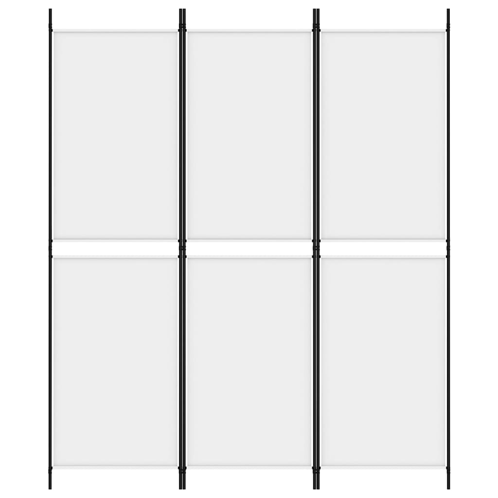 vidaXL Rumsavdelare 3 paneler vit 150x180 cm tyg