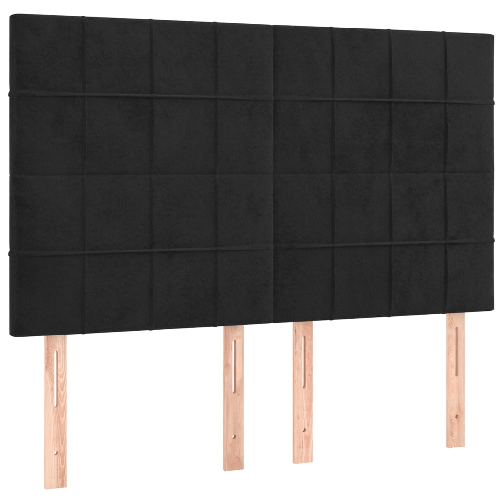 vidaXL Ramsäng med madrass svart 140x190 cm sammet