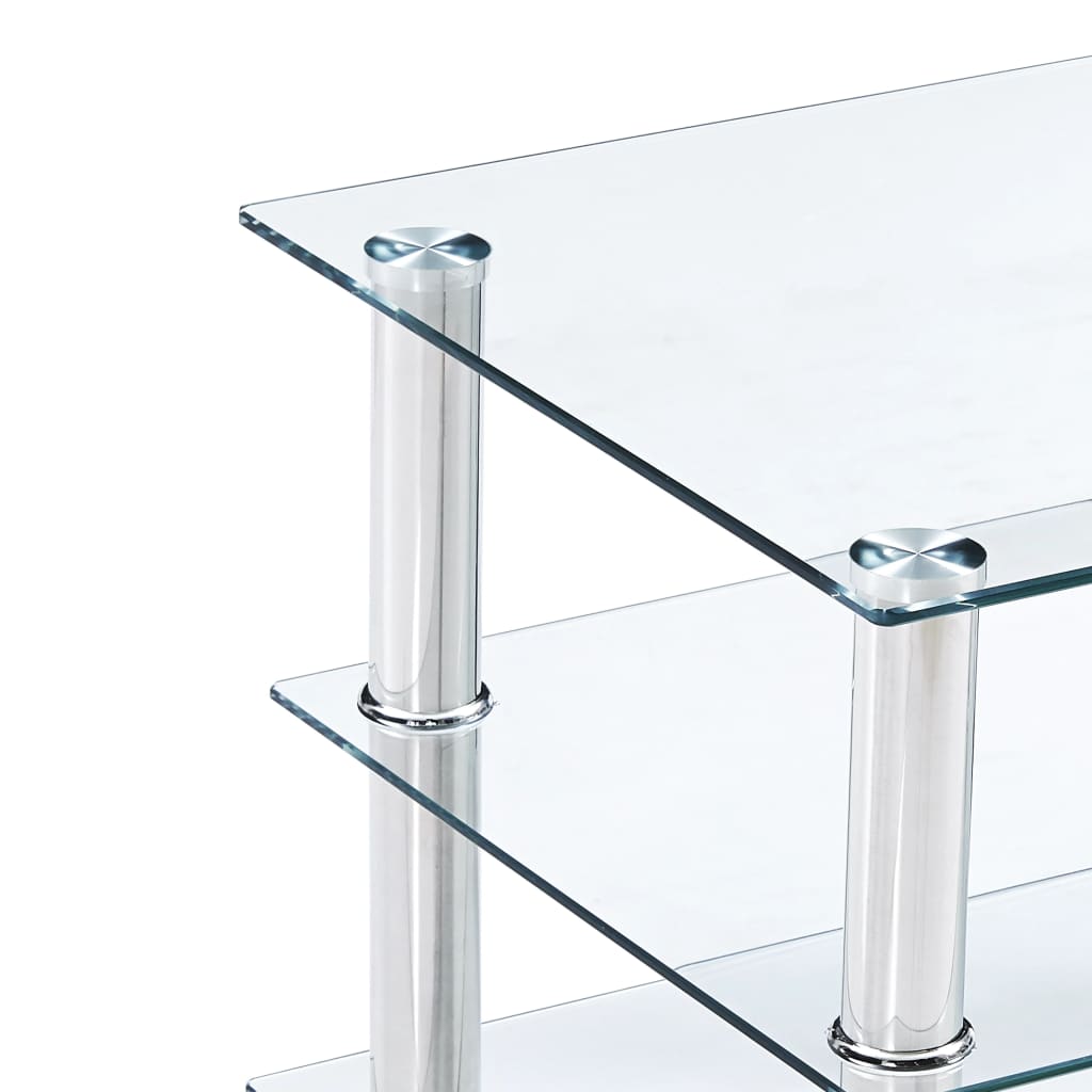 vidaXL TV-bänk transparent 150x40x40 cm härdat glas