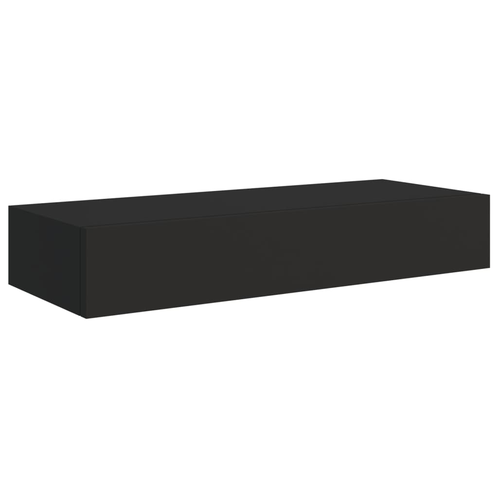 vidaXL Väggmonterad låda 2 st svart 60x23,5x10 cm MDF