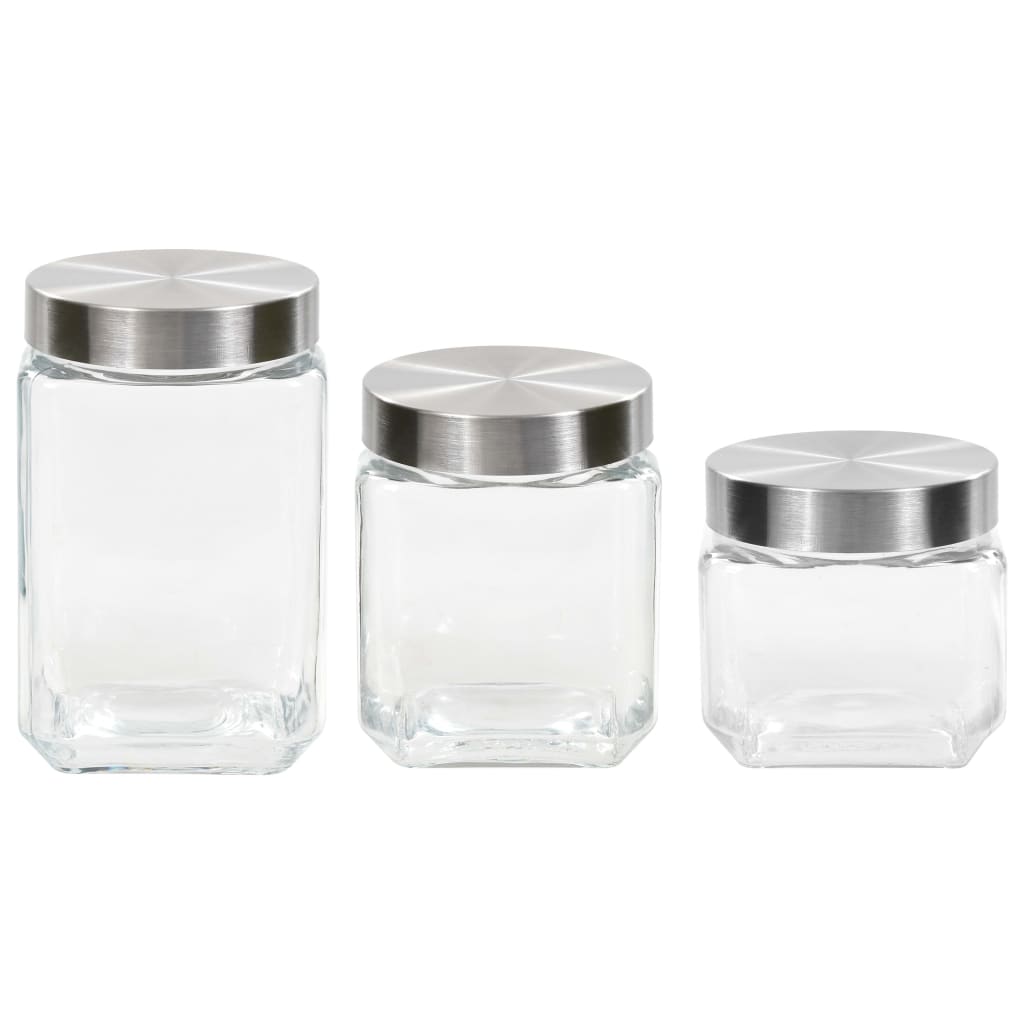vidaXL Förvaringsburkar i glas med korklock 6 st 800/1200/1700 ml