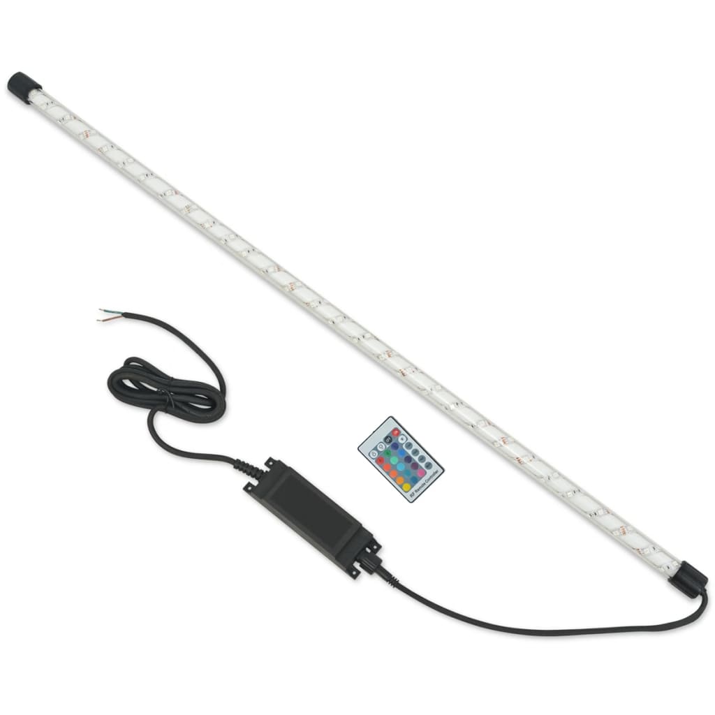 vidaXL Gabionkorg med glasstenar och LED-lampa 100x30x150 cm