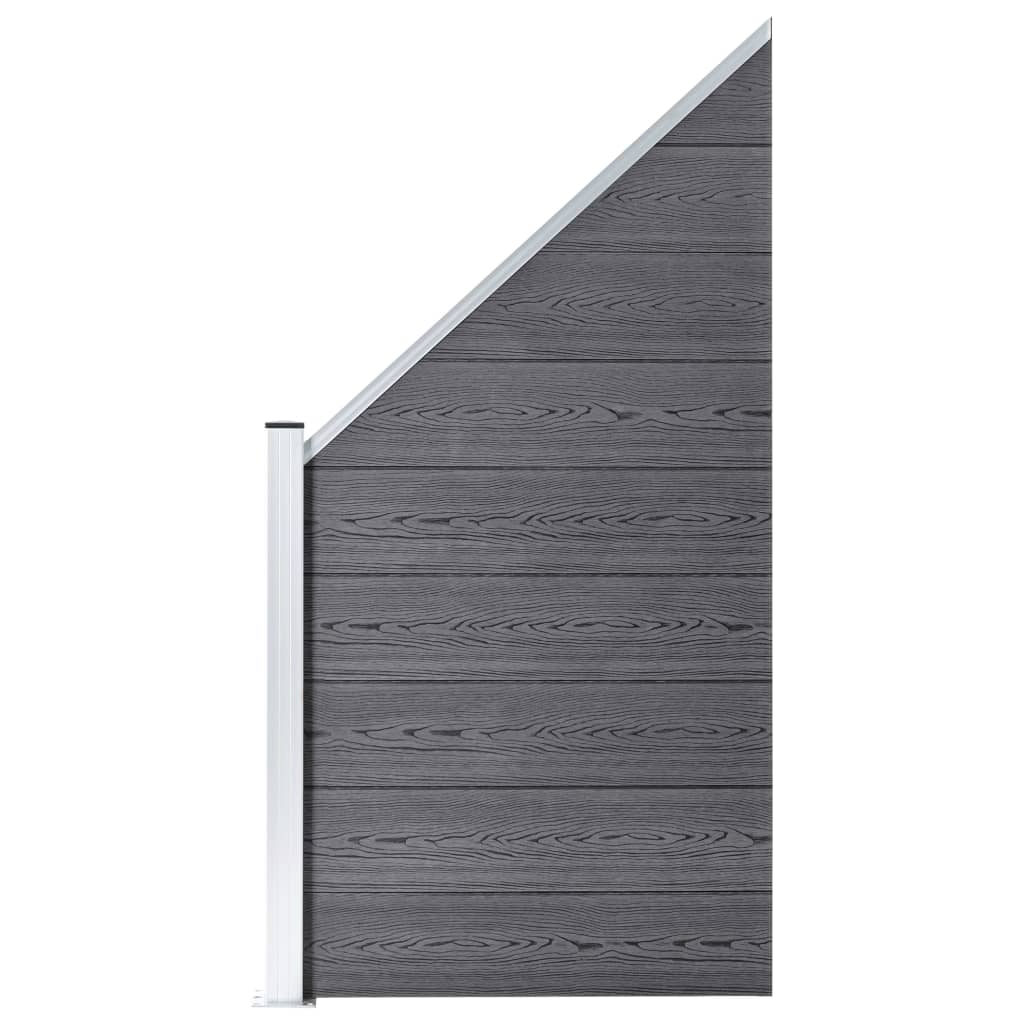 vidaXL WPC-staketpanel 10 fyrkantig + 1 vinklad 1830x186 cm grå