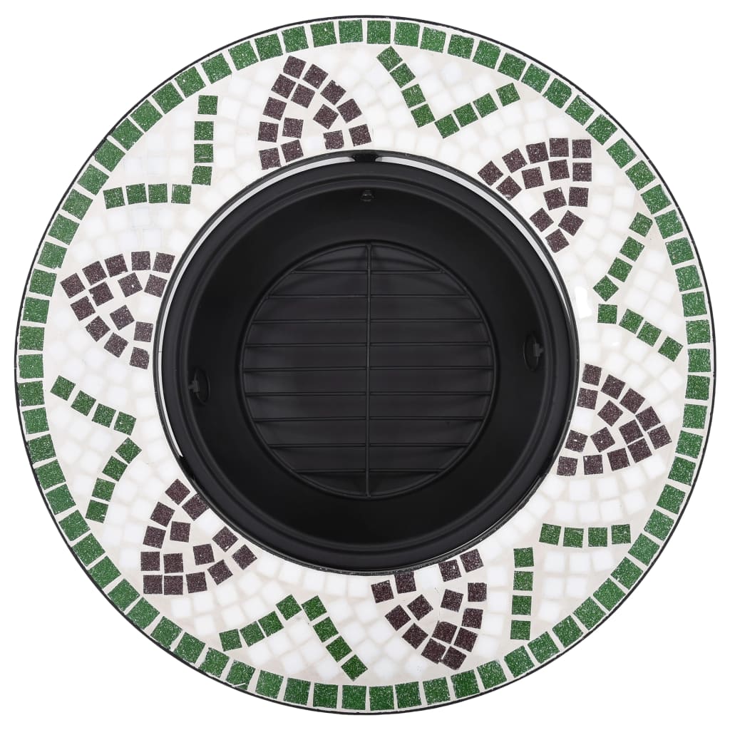 vidaXL Eldgrop i mosaik grön 68cm keramik