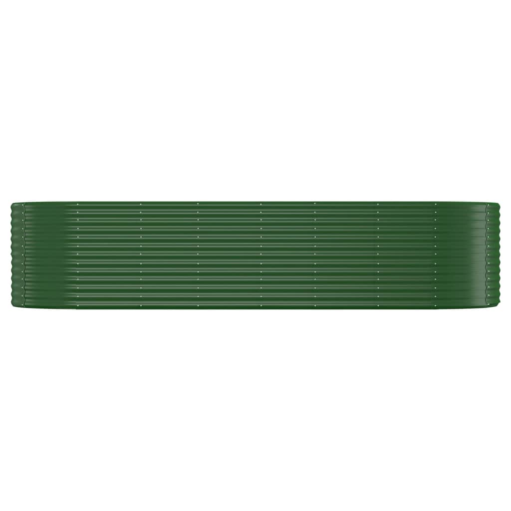 vidaXL Odlingslåda pulverlackerat stål 322x100x68 cm grön