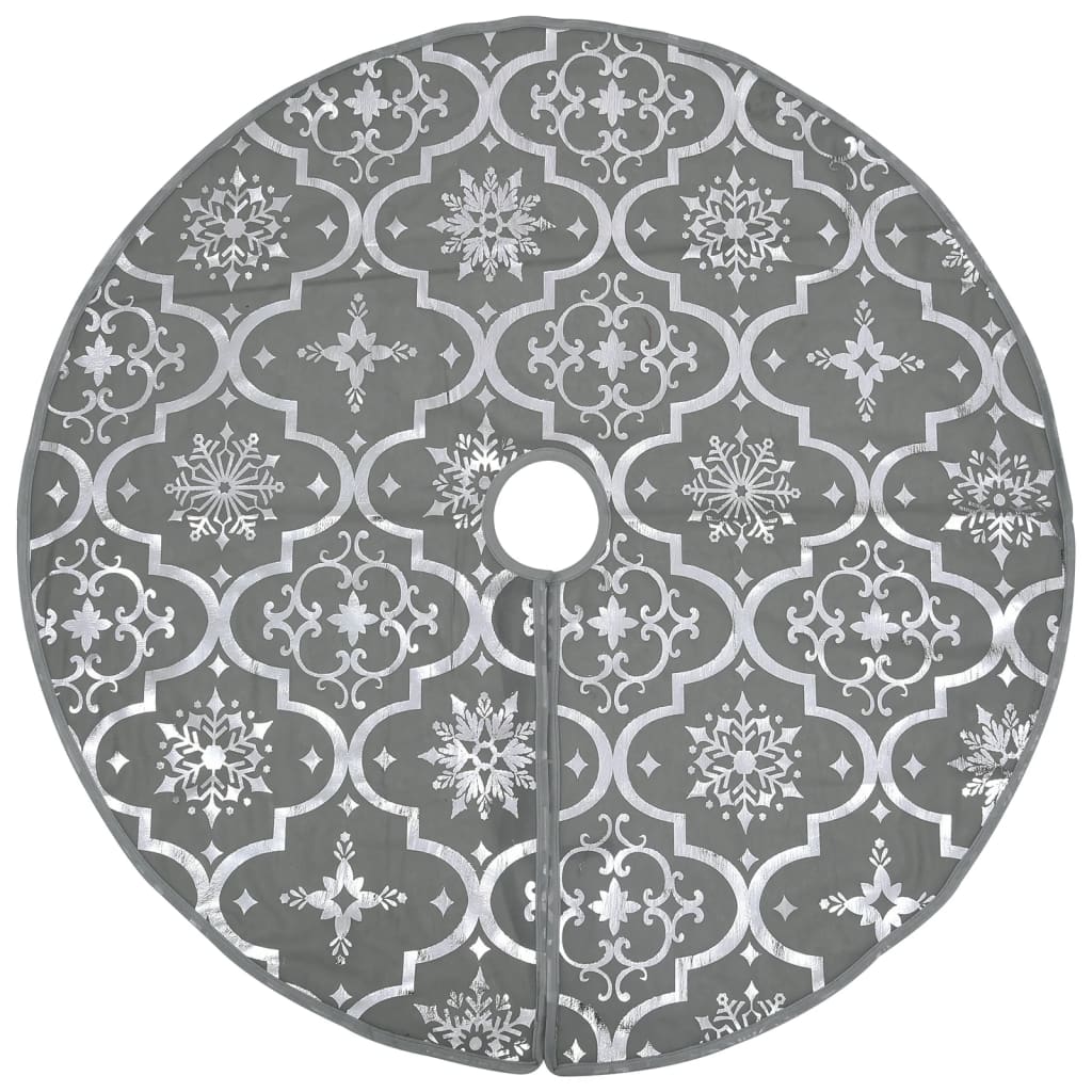 vidaXL Julgranskrage lyxig med grå strumpa 122 cm tyg