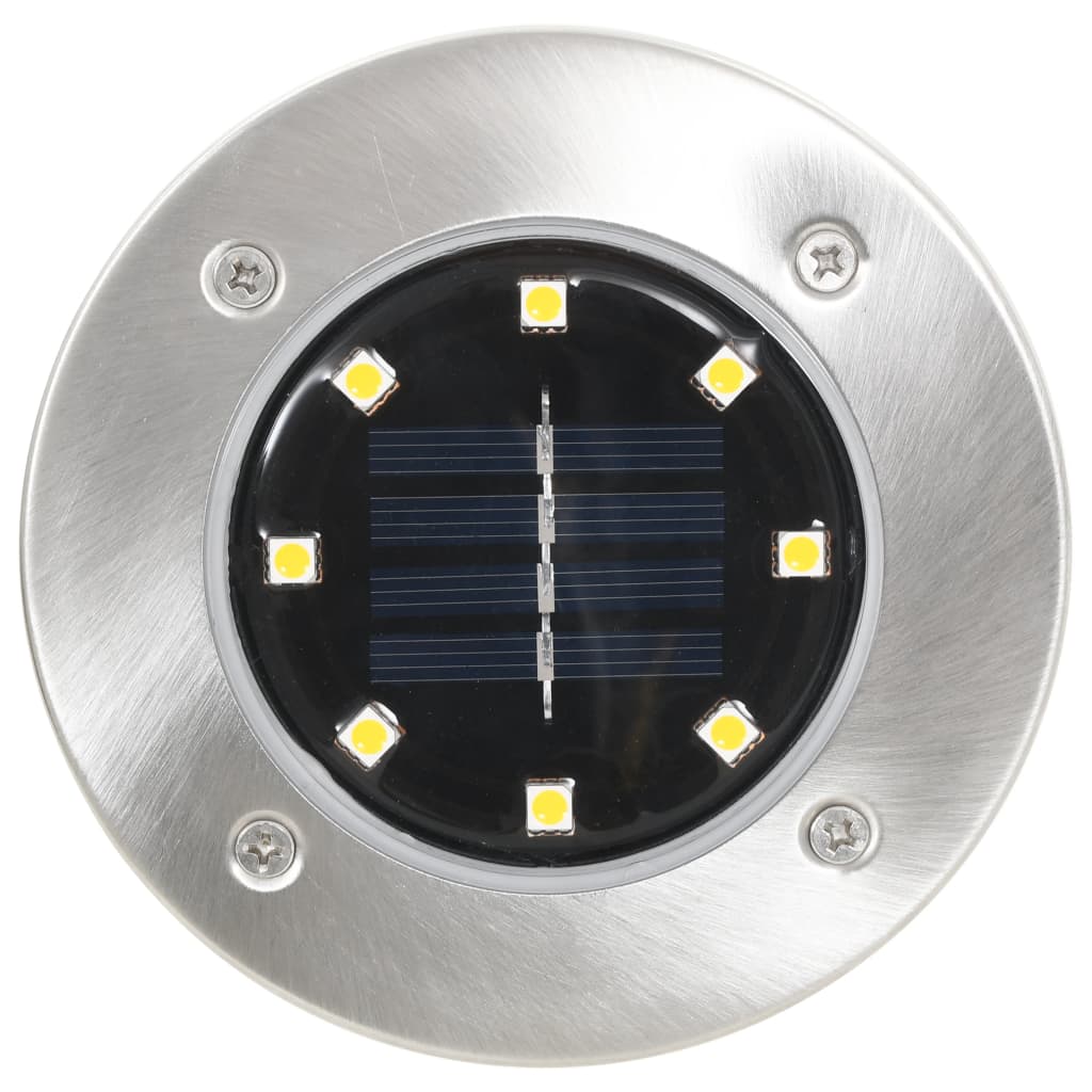 vidaXL Marklampor soldrivna 8 st LED vit