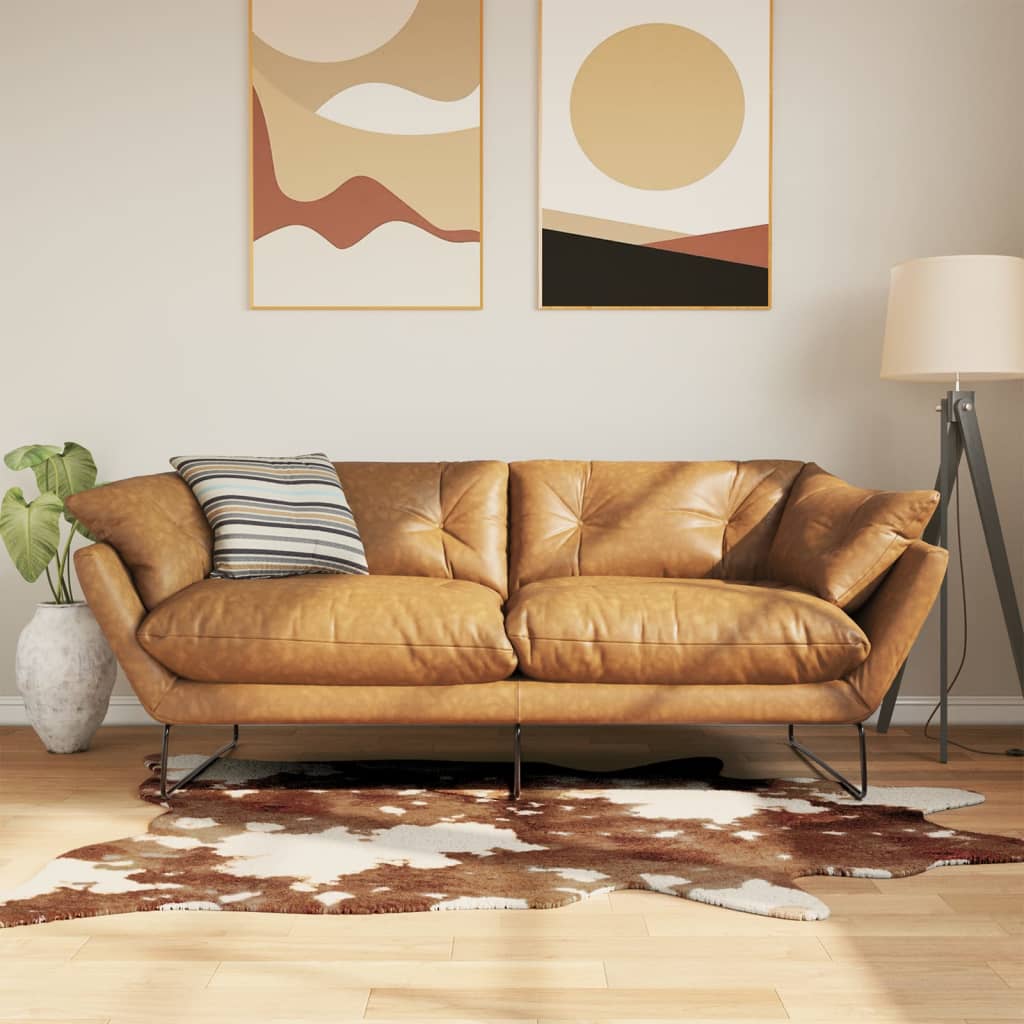 vidaXL Matta brun och vit 120x170 cm komönster tvättbar halkfri