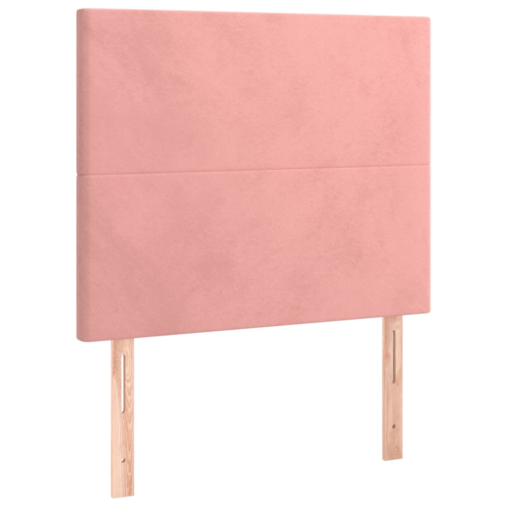 vidaXL Ramsäng med madrass rosa & LED 90x190 cm sammet