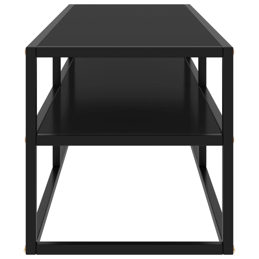 vidaXL Tv-bänk svart med svart glas 120x40x40 cm