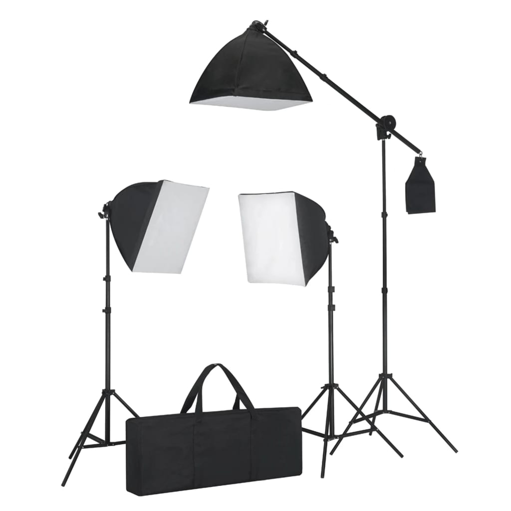 vidaXL Studioutrustning med fotobord, lampor och bakgrunder