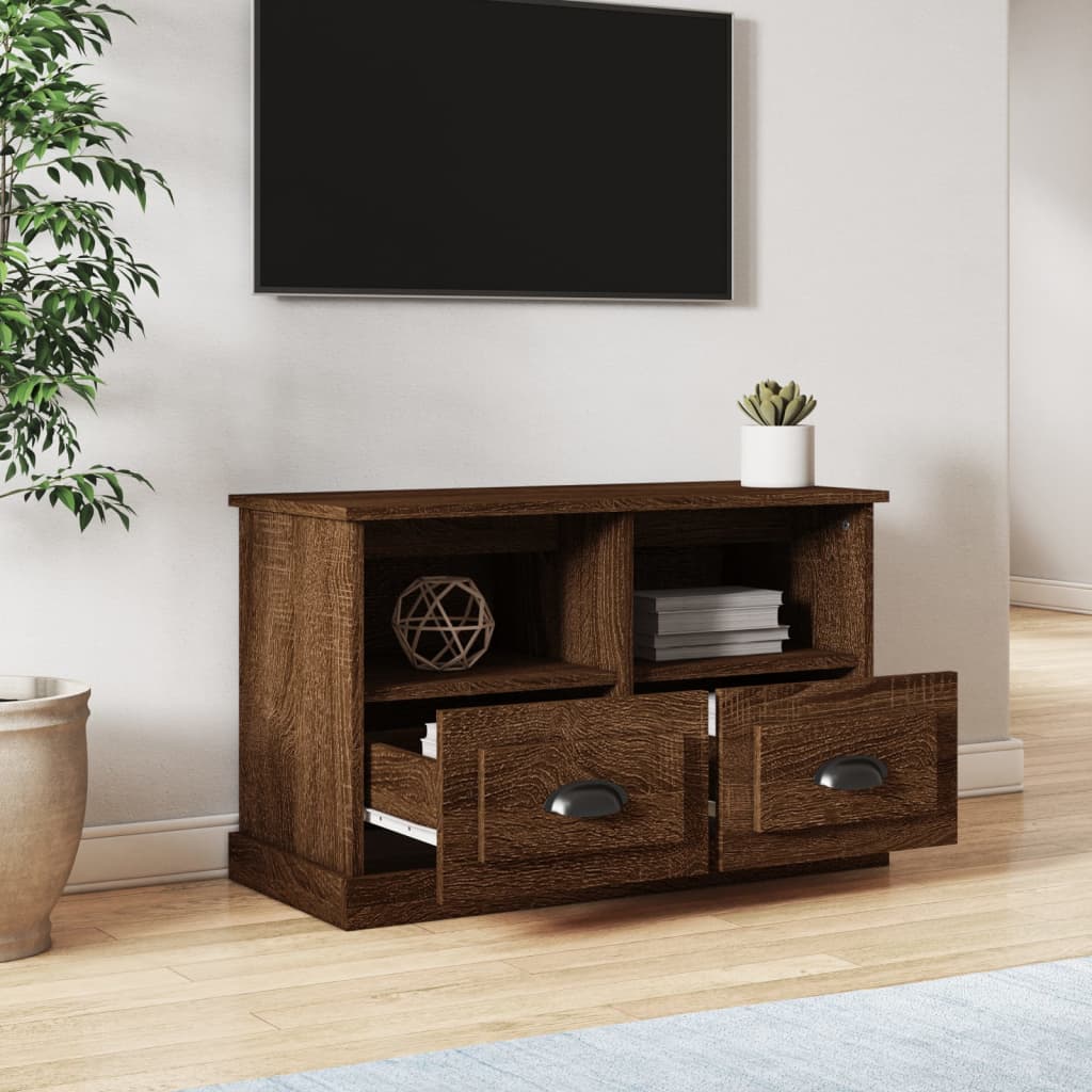 vidaXL TV-skåp brun ek 80x35x50 cm konstruerat trä