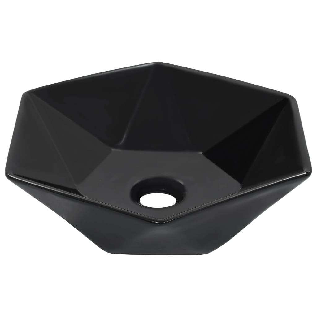 vidaXL Handfat 41x36,5x12 cm keramik svart