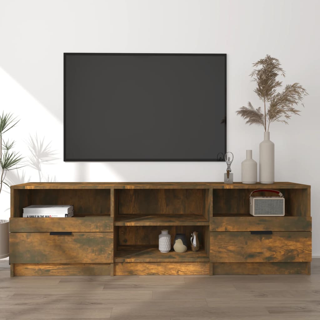 vidaXL Tv-bänk rökfärgad ek 150x33,5x45 cm konstruerat trä