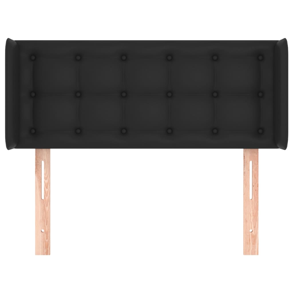 vidaXL Sänggavel med kanter svart 83x16x78/88 cm konstläder