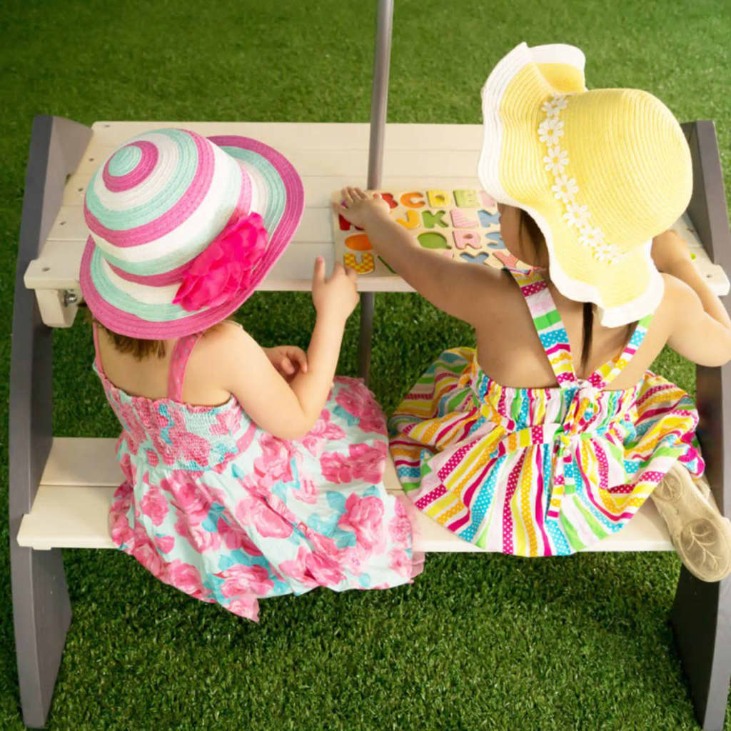 AXI Picknickbord för barn Kylo grå och vit A031.021.00