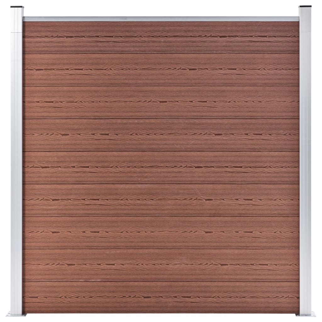 vidaXL WPC-staketpanel 10 fyrkantig + 1 vinklad 1830x186 cm brun