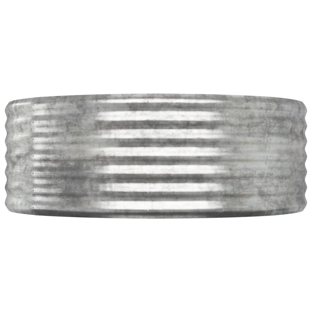 vidaXL Odlingslåda pulverlackerat stål 396x100x36 cm silver