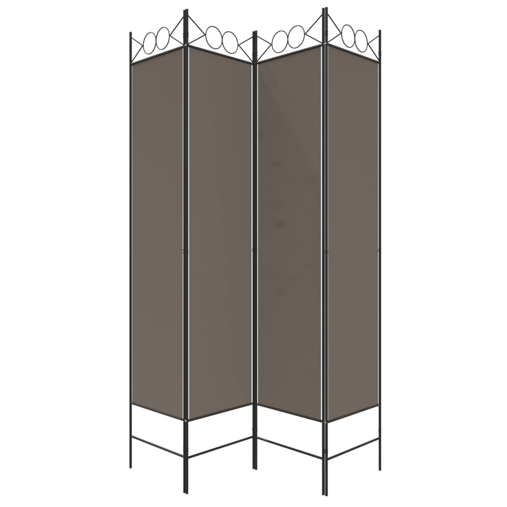 vidaXL Rumsavdelare 4 paneler antracit 160x200 cm tyg