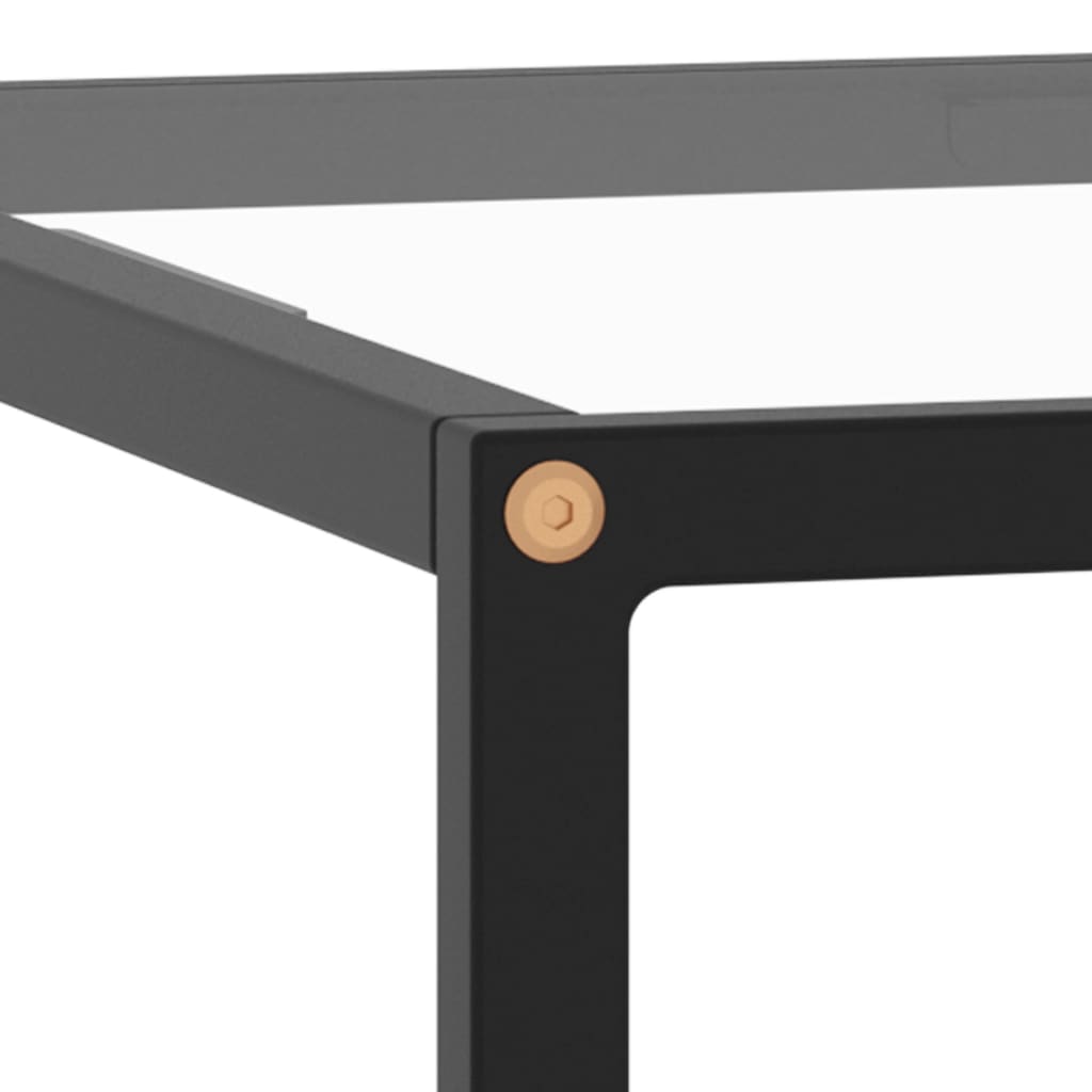 vidaXL Soffbord svart med härdat glas 60x60x35 cm