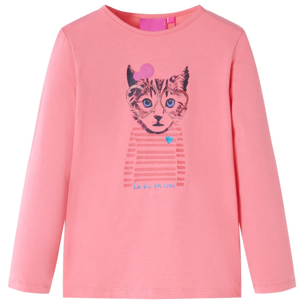 T-shirt med långa ärmar för barn rosa 92