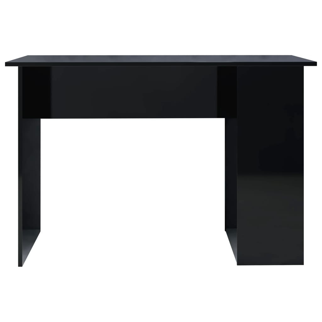 vidaXL Skrivbord svart högglans 110x60x73 cm konstruerat trä