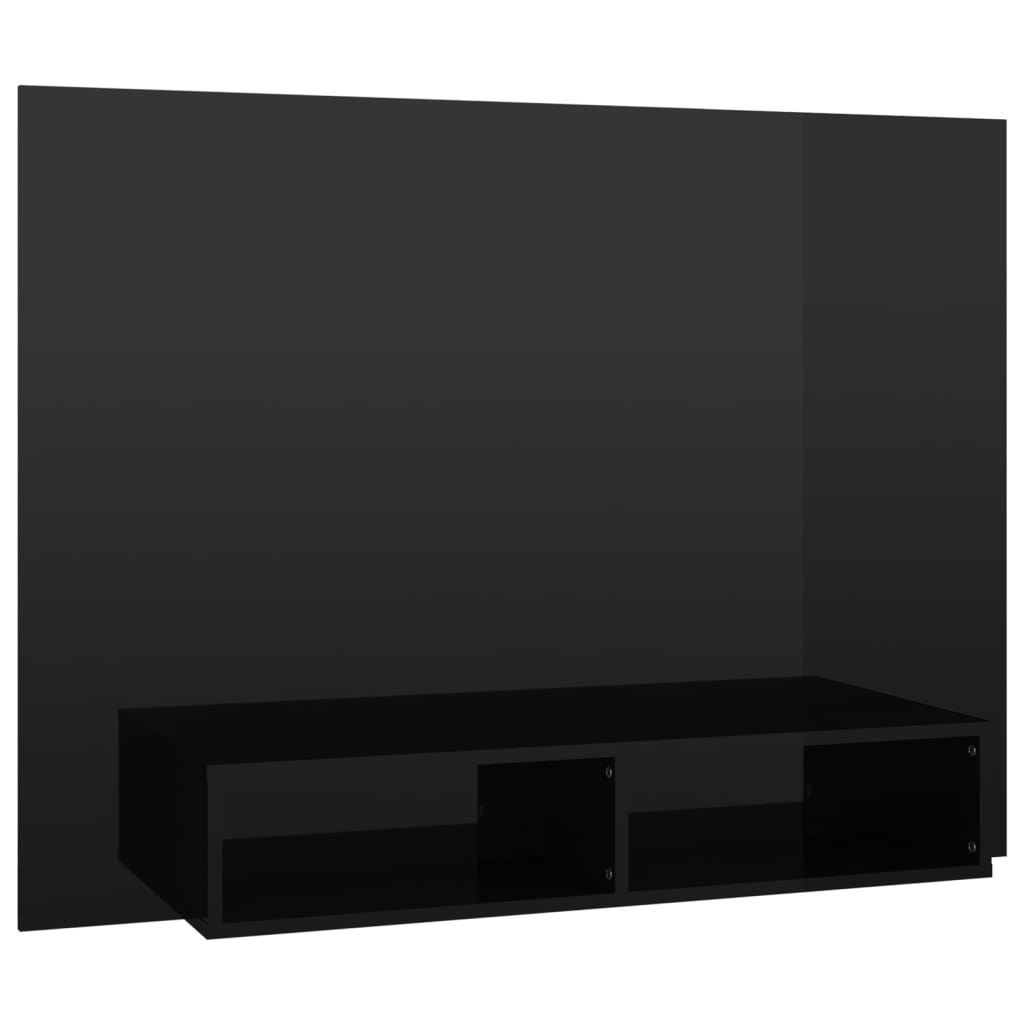 vidaXL Väggmonterat tv-skåp svart högglans 120x23,5x90 cm spånskiva