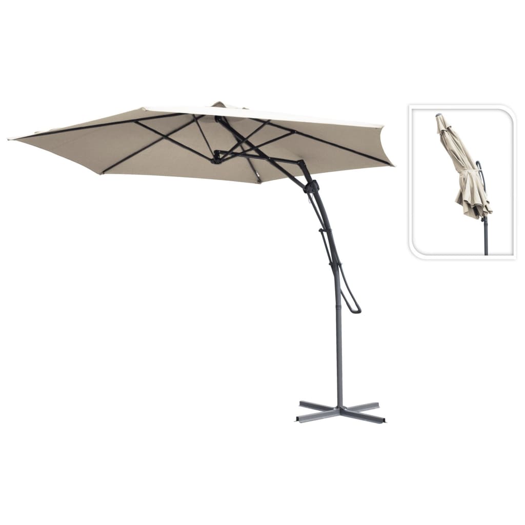 ProGarden Frihängande parasoll taupe 300 cm