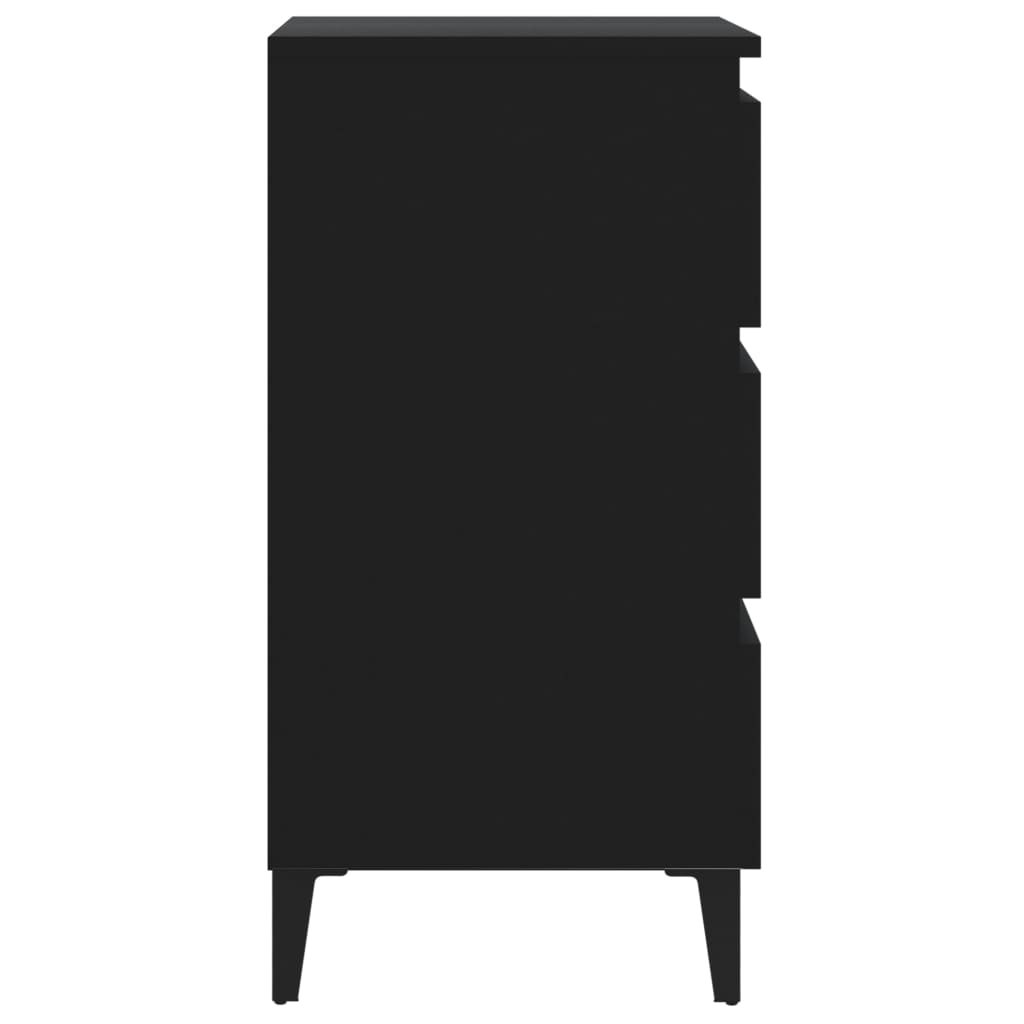 vidaXL Sängbord med metallben svart 40x35x69 cm