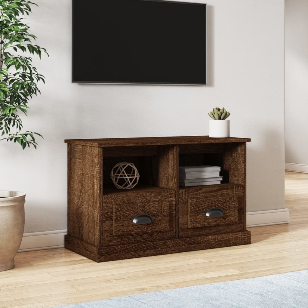 vidaXL TV-skåp brun ek 80x35x50 cm konstruerat trä