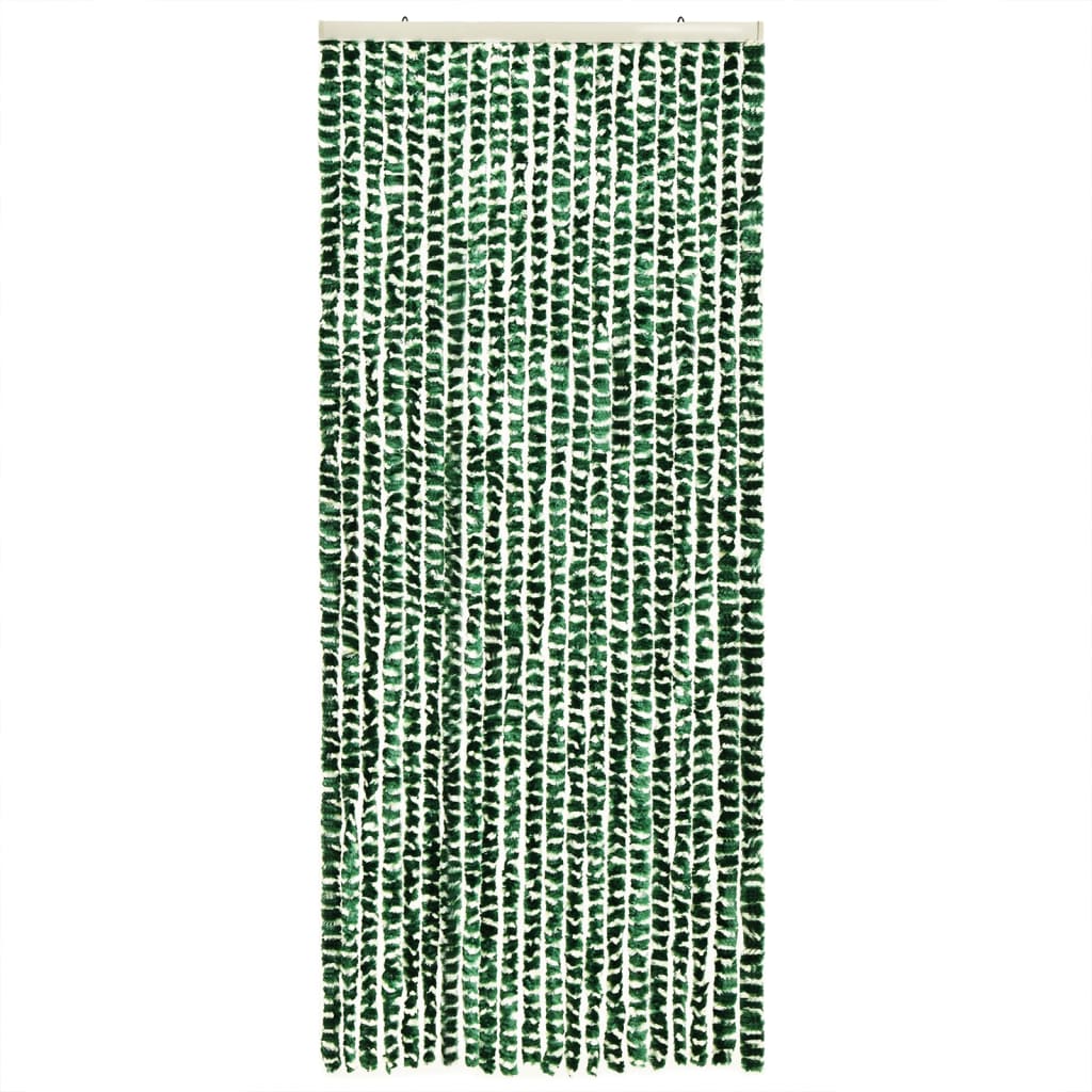 vidaXL Insektsgardin grön och vit 90x200 cm chenille