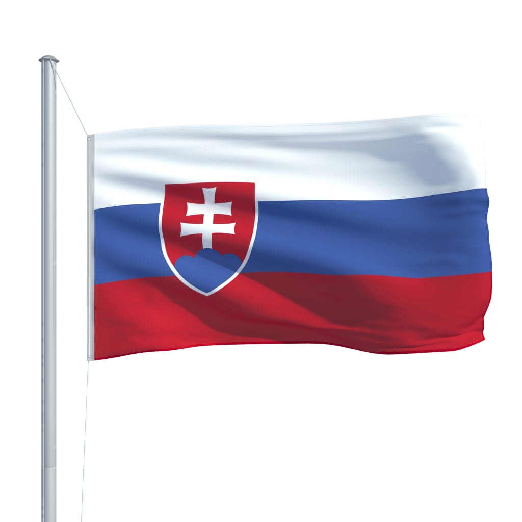 vidaXL Slovakiens flagga och flaggstång i aluminium 6,2 m