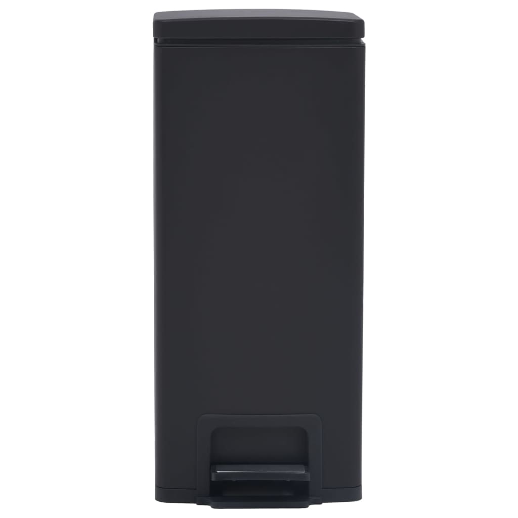 vidaXL Soptunna med pedal anti-fingeravtryck 30 L svart rostfritt stål