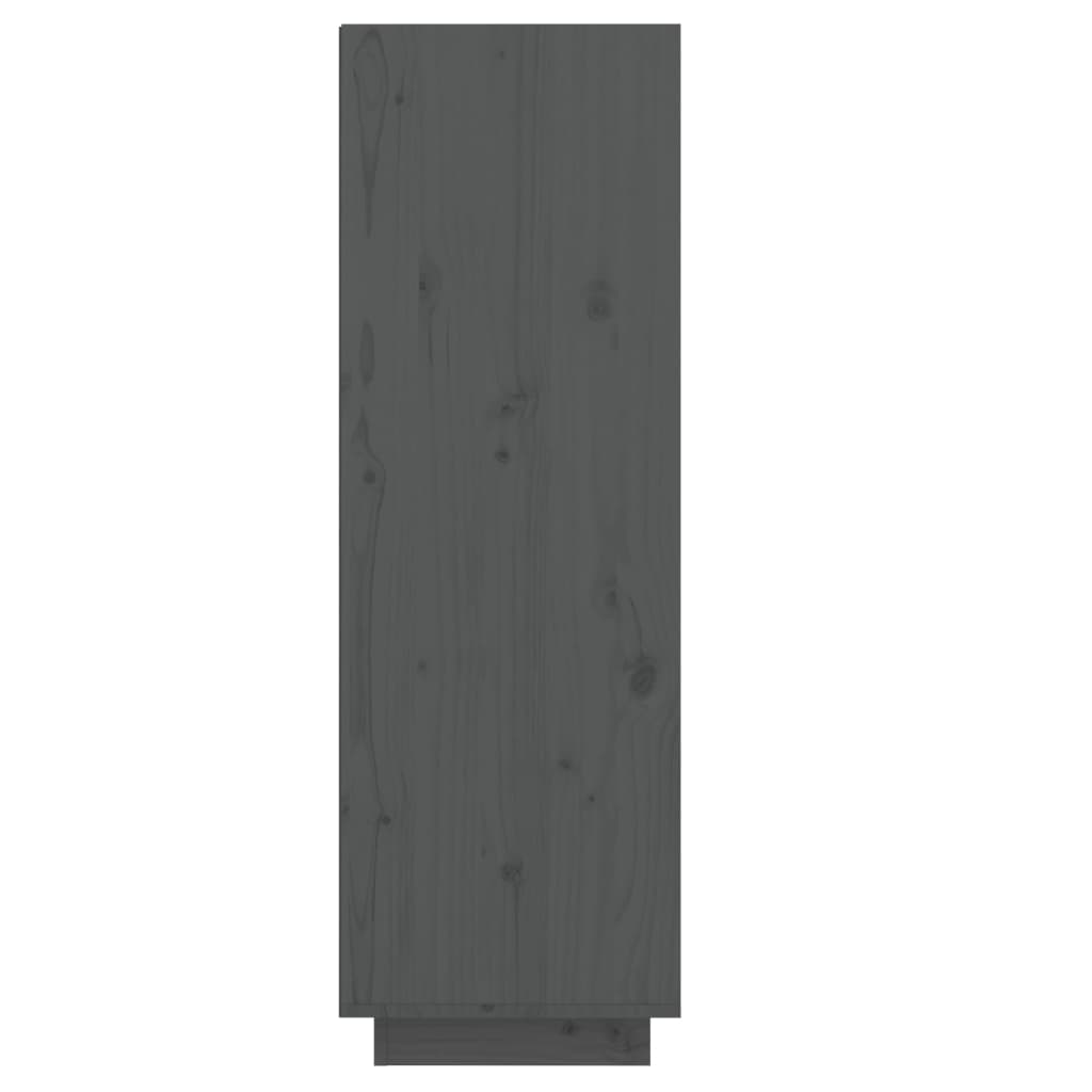 vidaXL Skoskåp grå 34x30x105 cm massiv furu