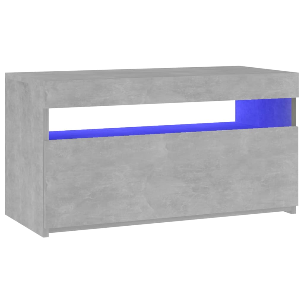 vidaXL Tv-bänk med LED-belysning betonggrå 75x35x40 cm