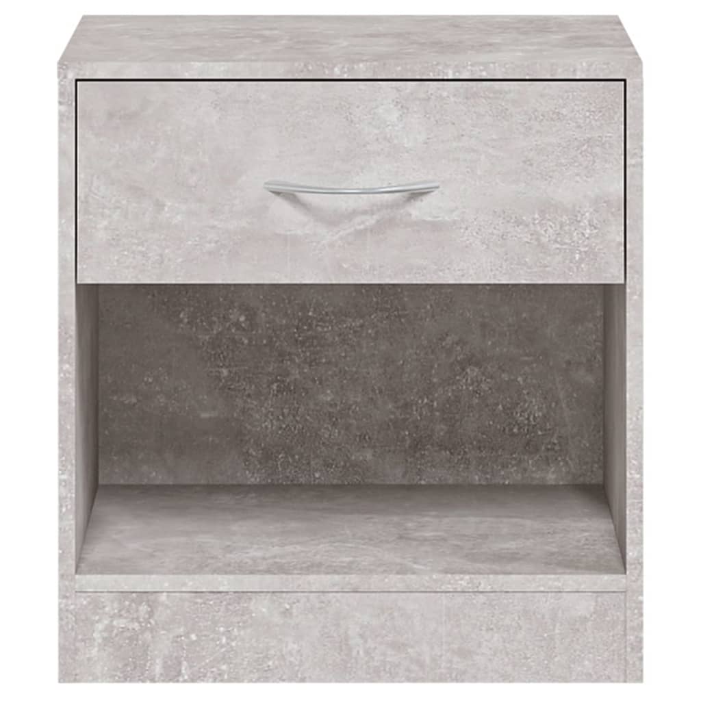 vidaXL Sängbord 2 st med låda betonggrå