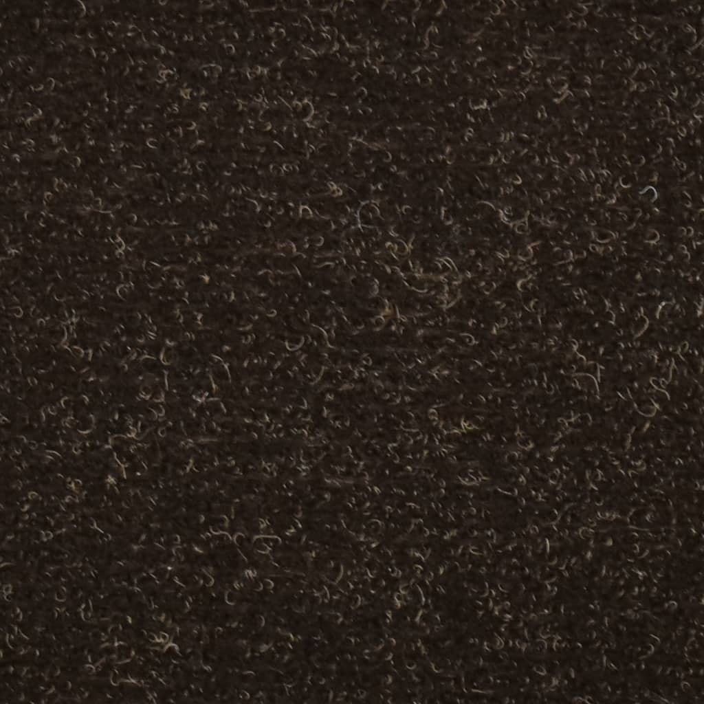 vidaXL Trappstegsmattor självhäftande 15 st mörkbrun 56x17x3 cm brodyr