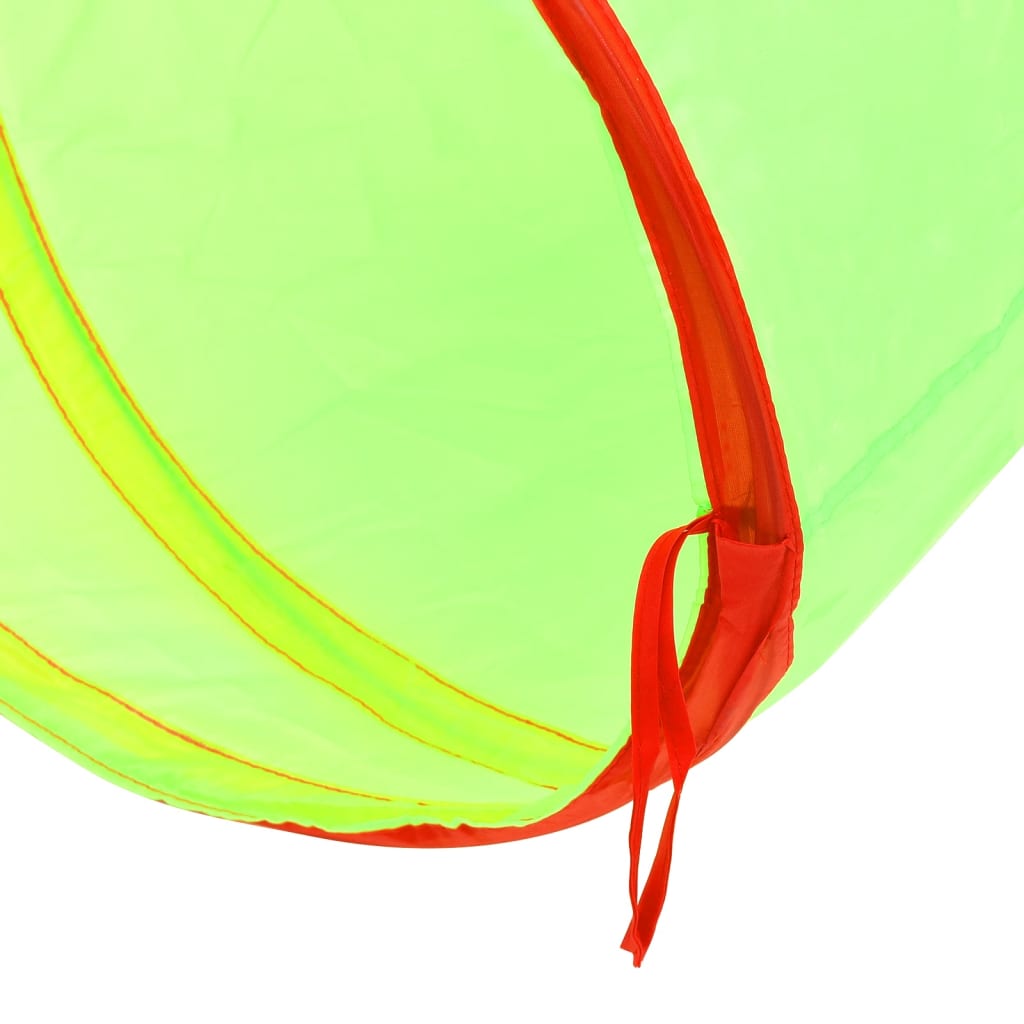 vidaXL Lektunnel med 250 bollar grön 175 cm polyester