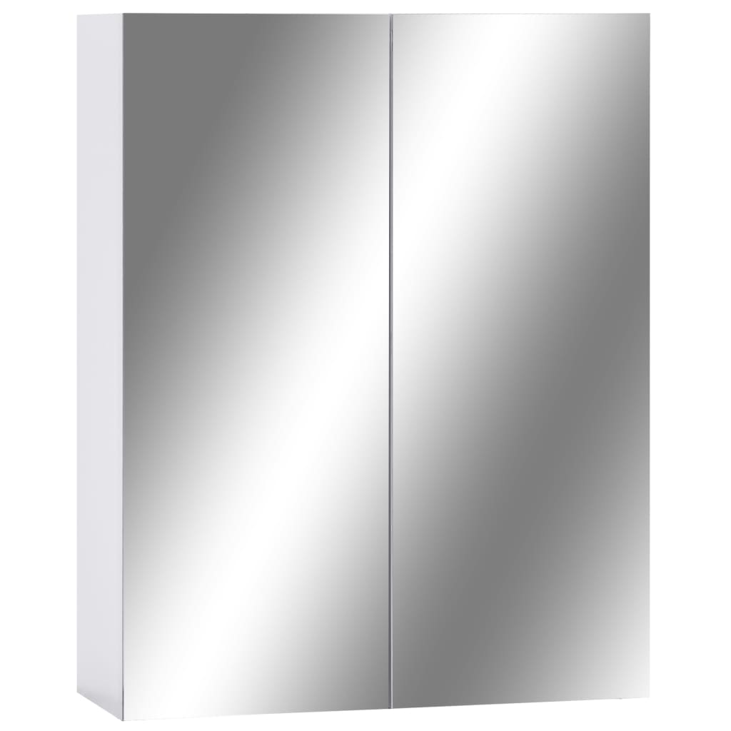 vidaXL Spegelskåp för badrum vit 60x15x75 cm MDF