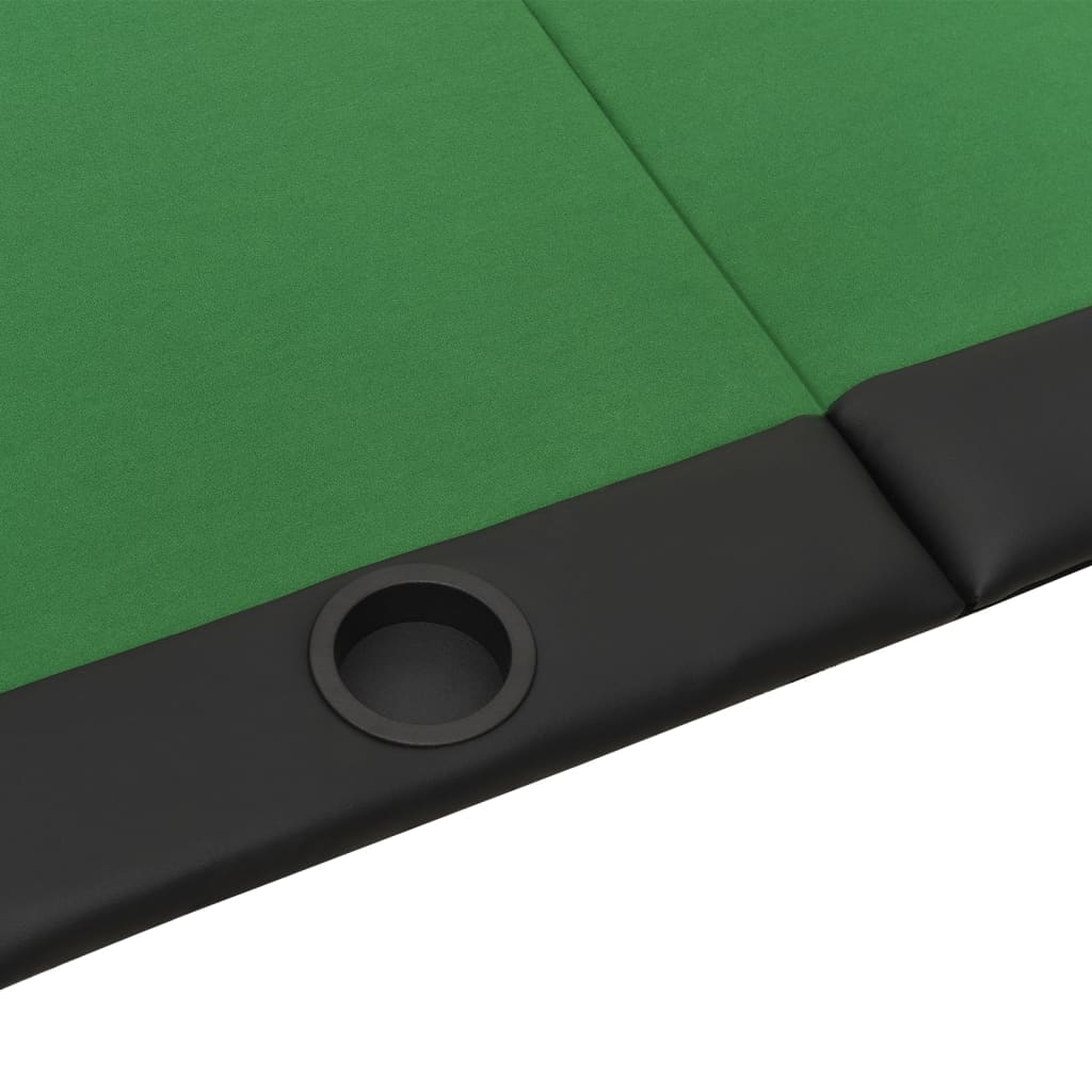 vidaXL Pokerbord för 10 spelare hopfällbart 206x106x75 cm grön