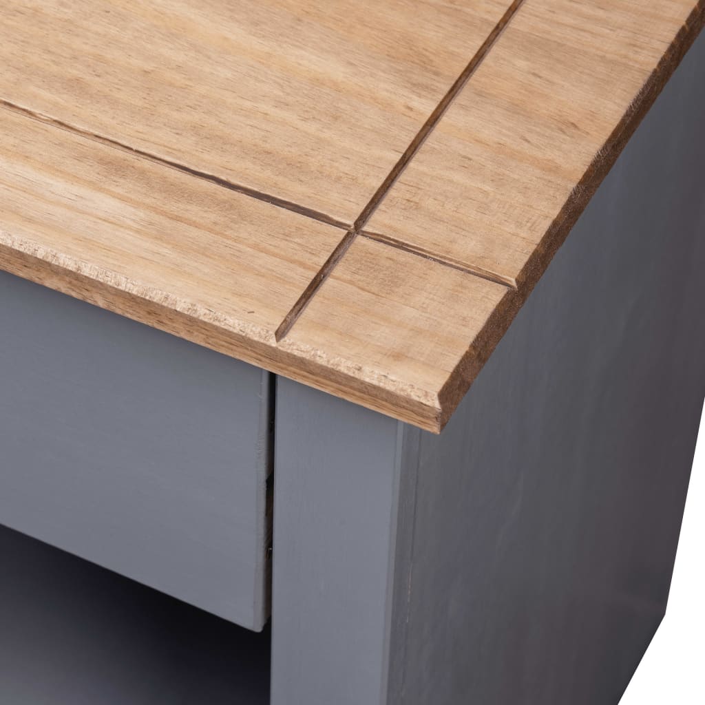 vidaXL Sängbord grå 46x40x57 cm massiv furu panama