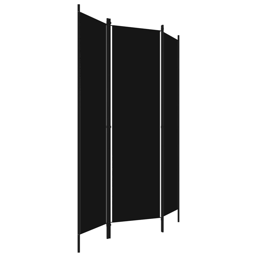 vidaXL Rumsavdelare 3 paneler svart 150x180 cm