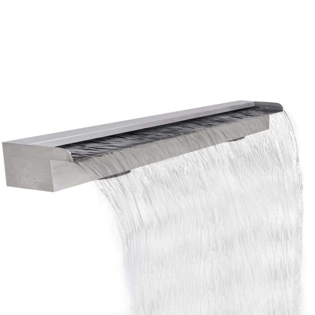 Rektangulärt Vattenfall Poolfontän i rostfritt stål 120 cm
