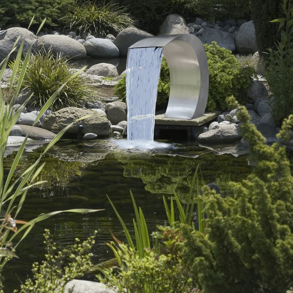 vidaXL Poolfontän trädgårdsvattenfall i rostfritt stål 45 x 30 x 60 cm