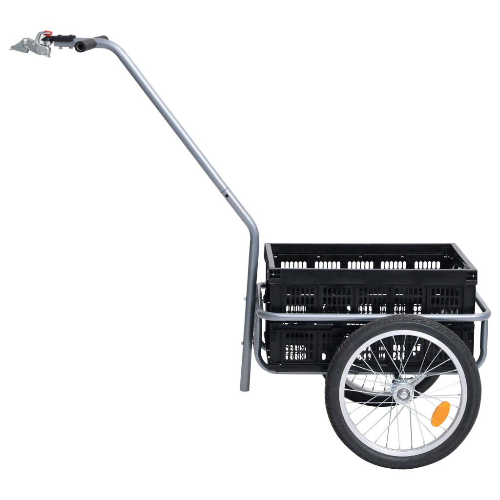 vidaXL Cykelvagn med 50 L hopfällbar transportlåda svart 150 kg