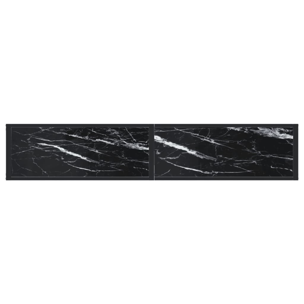 vidaXL Konsolbord svart marmor 180x35x75,5 cm härdat glas