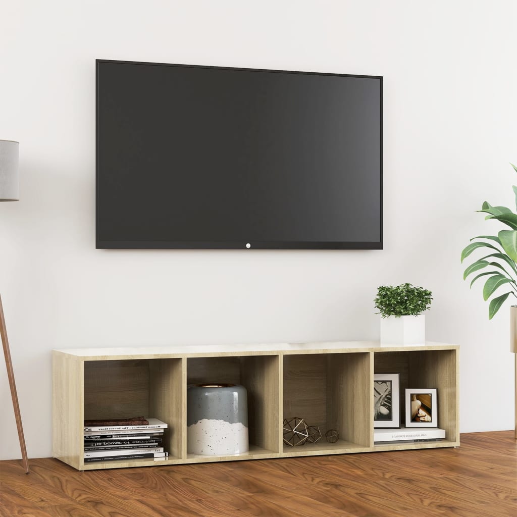 vidaXL TV-bänk sonoma-ek 142,5x35x36,5 cm konstruerat trä