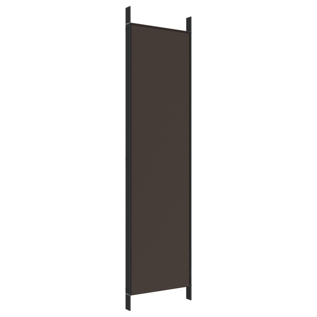 vidaXL Rumsavdelare 4 paneler brun 200x200 cm tyg