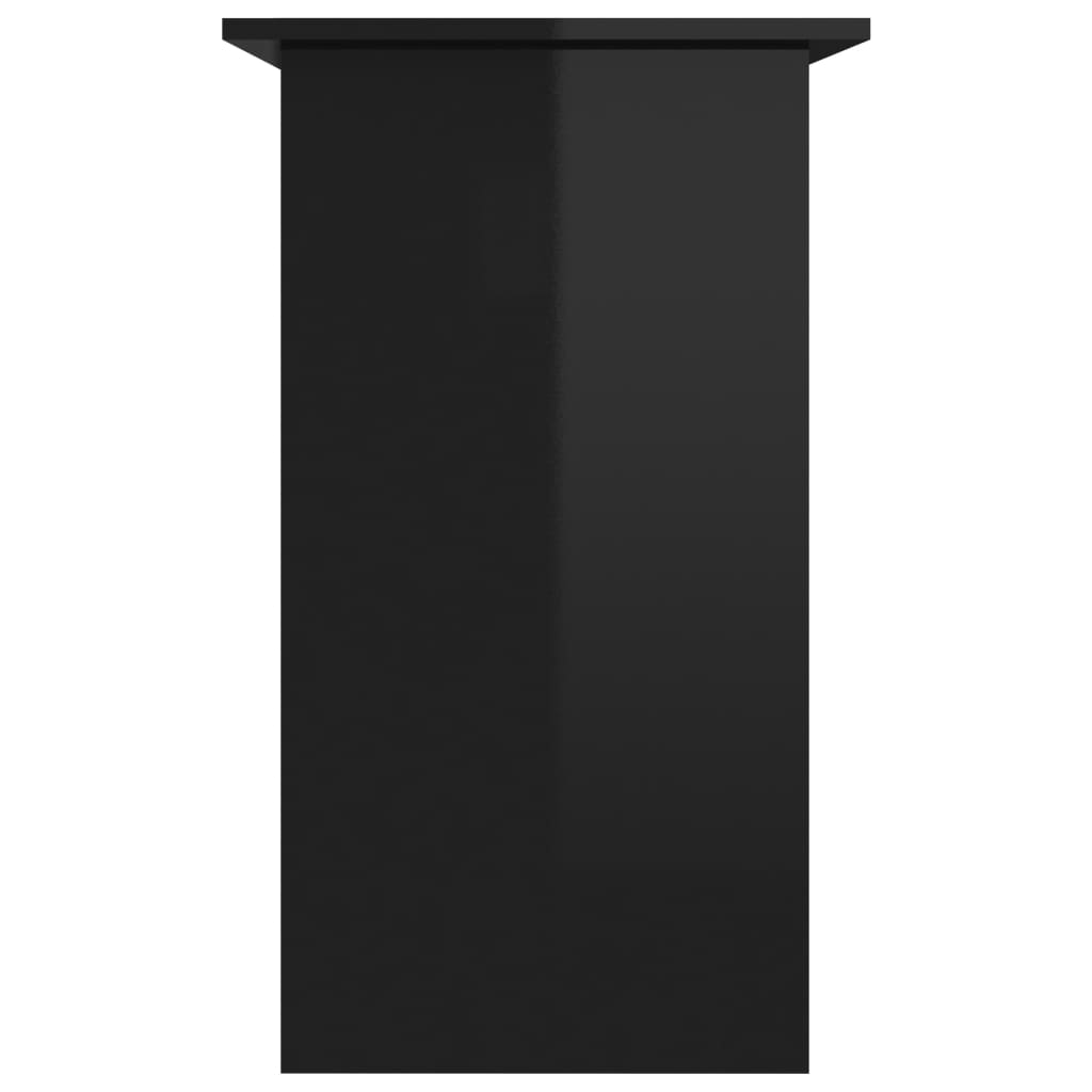 vidaXL Skrivbord svart högglans 80x45x74 cm spånskiva